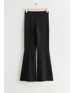Fitted Flared Trousers Black