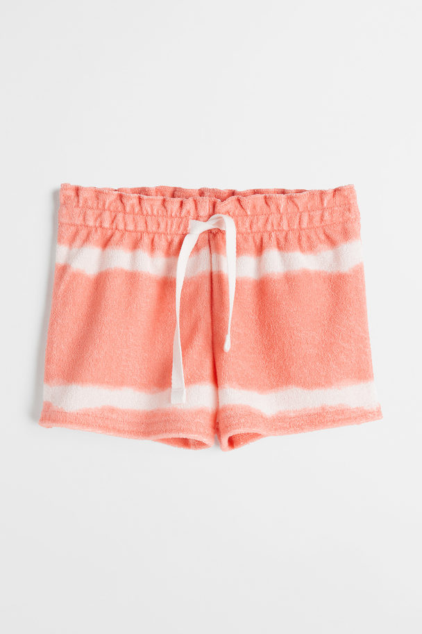 H&M Terry Shorts Coral/patterned