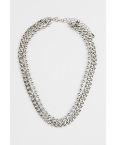 Two-strand Necklace Silver-coloured