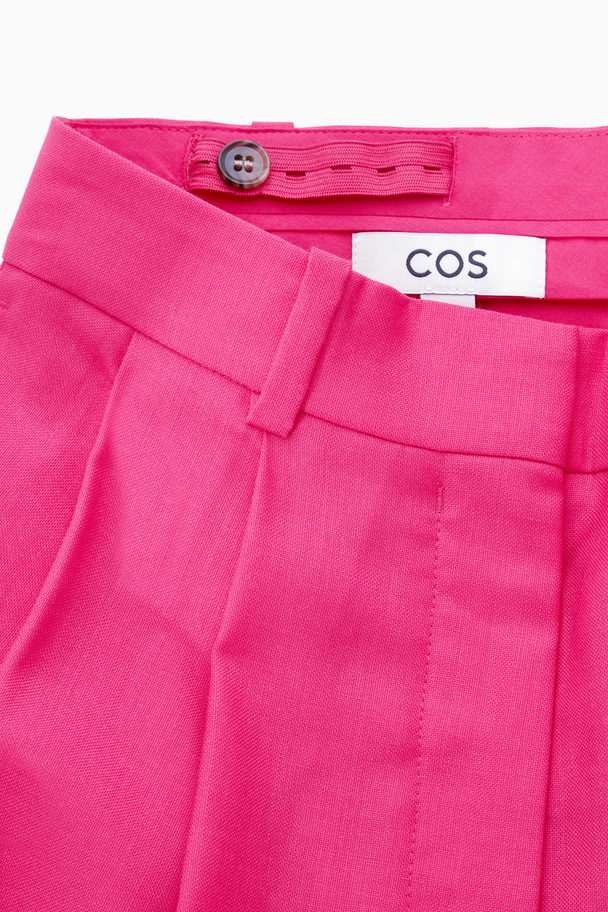 COS Wide-leg Tailored Wool Trousers Bright Pink