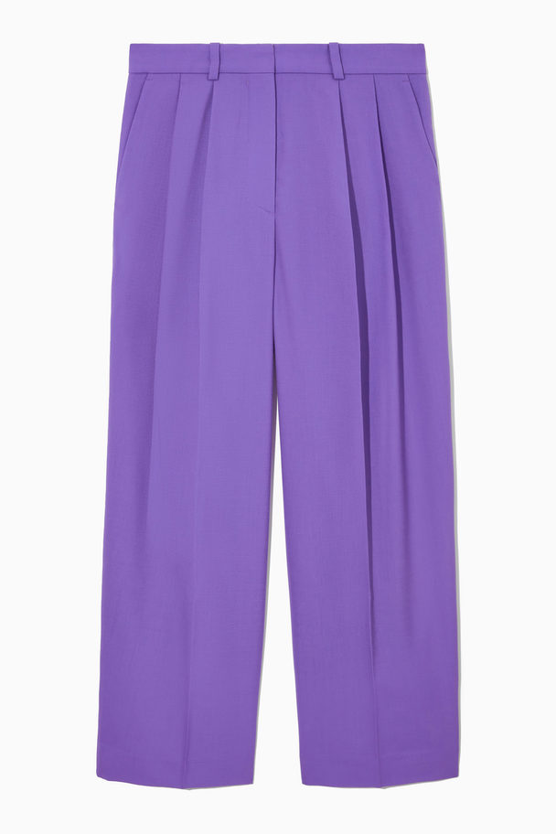 COS Wide-leg Tailored Wool Trousers Purple
