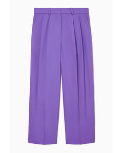 Wide-leg Tailored Wool Trousers Purple