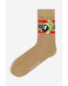 Socken mit Motiv Beige/Looney Tunes