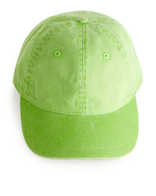 Arket Washed Cotton Twill Cap Bright Green