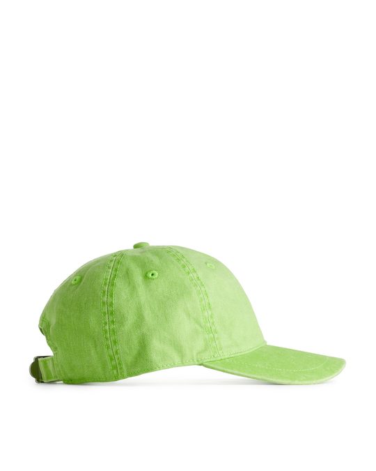 Arket Washed Cotton Twill Cap Bright Green