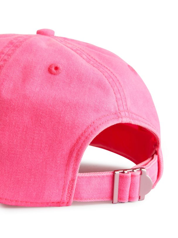 ARKET Washed Cotton Twill Cap Bright Pink