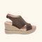 Wedge Sandals Samos Brown Split Leather