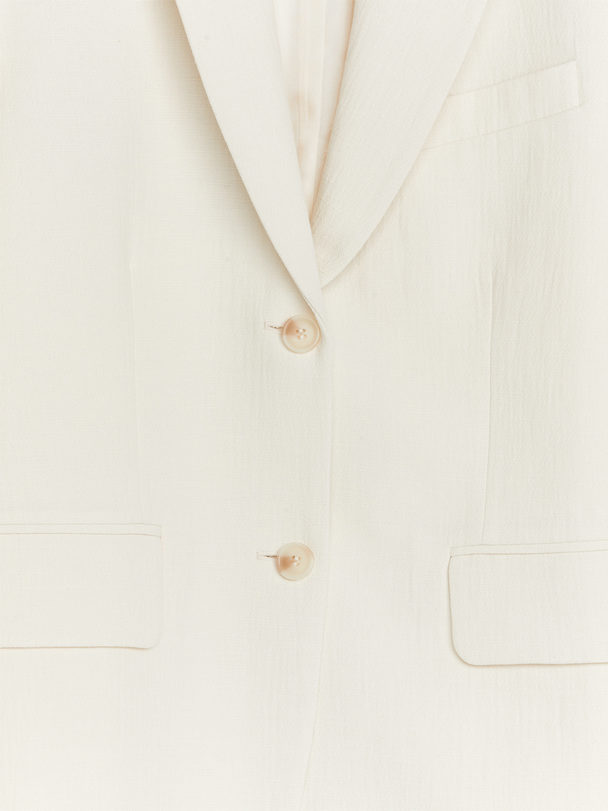 ARKET Oversized Cotton-linen Blazer Off White