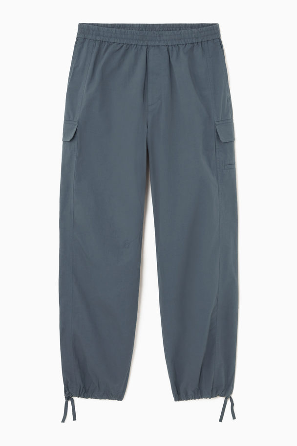 COS Wide-leg Cargo Parachute Trousers Blue