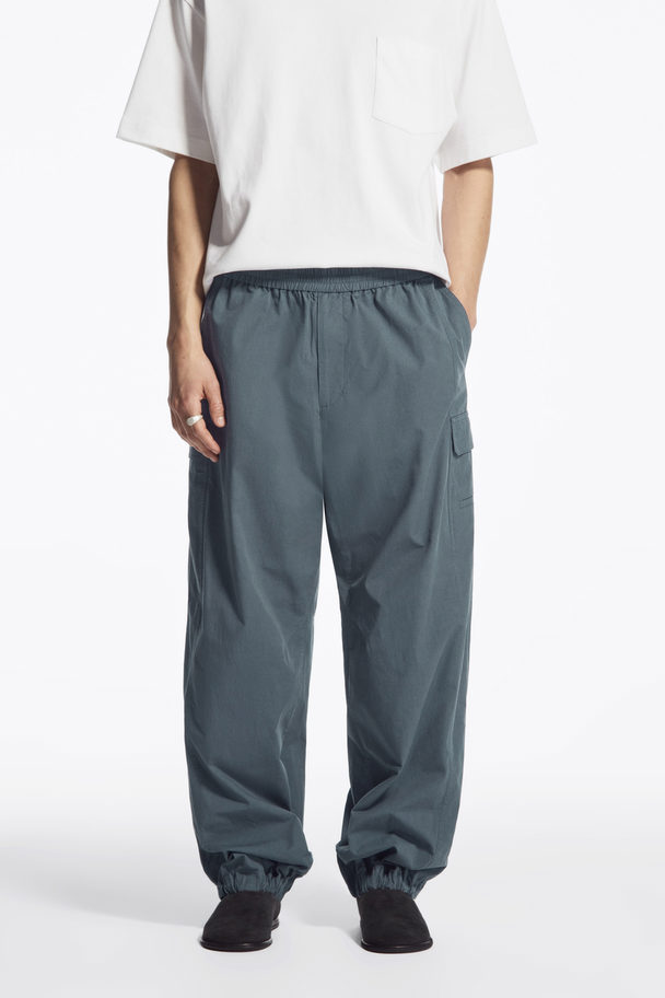 COS Wide-leg Cargo Parachute Trousers Blue