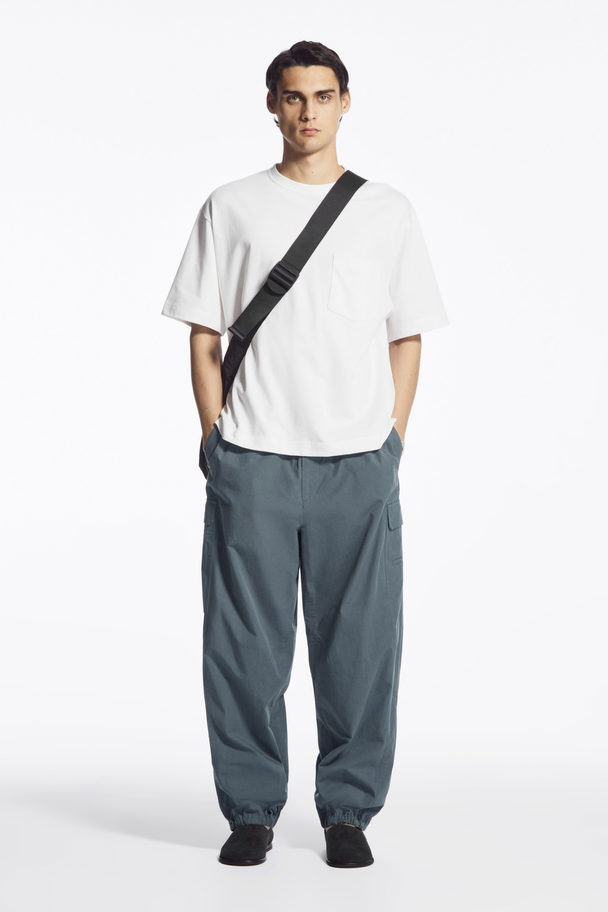 COS Wide-leg Cargo Parachute Trousers Blue