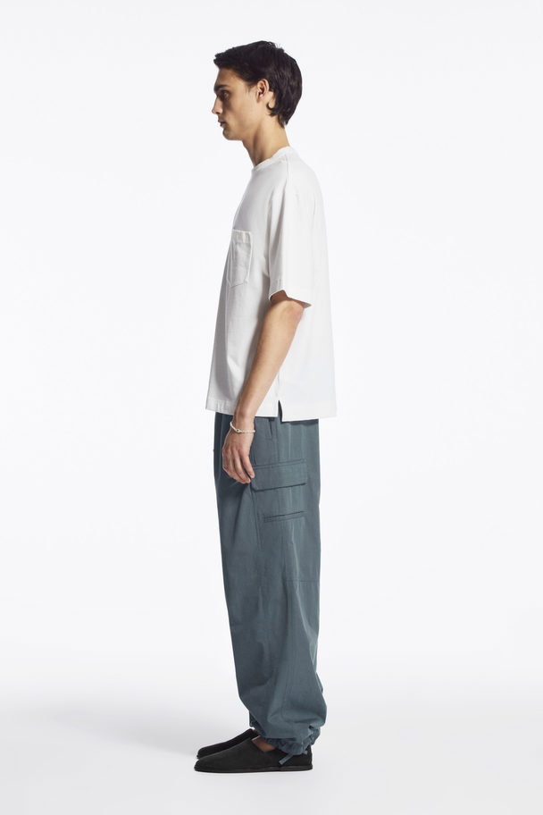 COS Wide-leg Cargo Parachute Trousers Blue