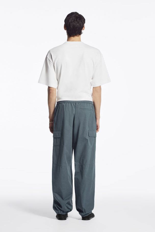 COS Wide-leg Cargo Parachute Trousers Blue