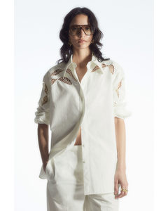 Broderie Anglaise Western Shirt White