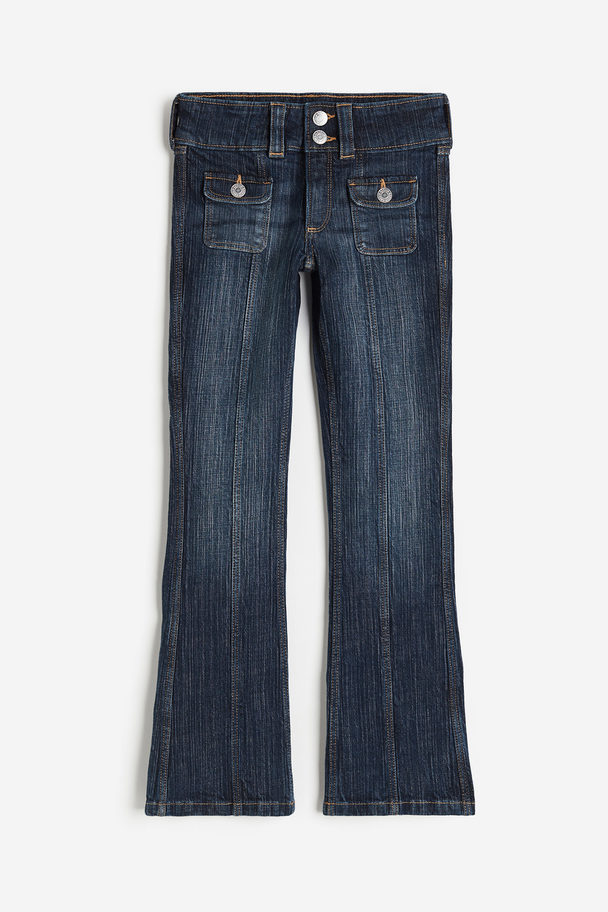 H&M Bootcut Low Jeans Dunkles Denimblau