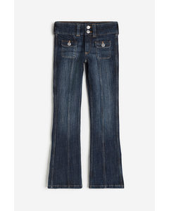 Bootcut Low Jeans Dunkles Denimblau