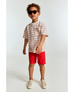 Cotton Chino Shorts Bright Red