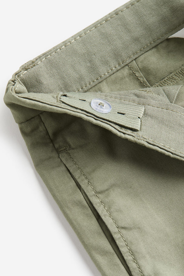 H&M Cotton Chino Shorts Light Khaki Green