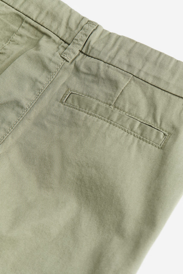 H&M Cotton Chino Shorts Light Khaki Green