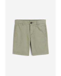 Cotton Chino Shorts Light Khaki Green