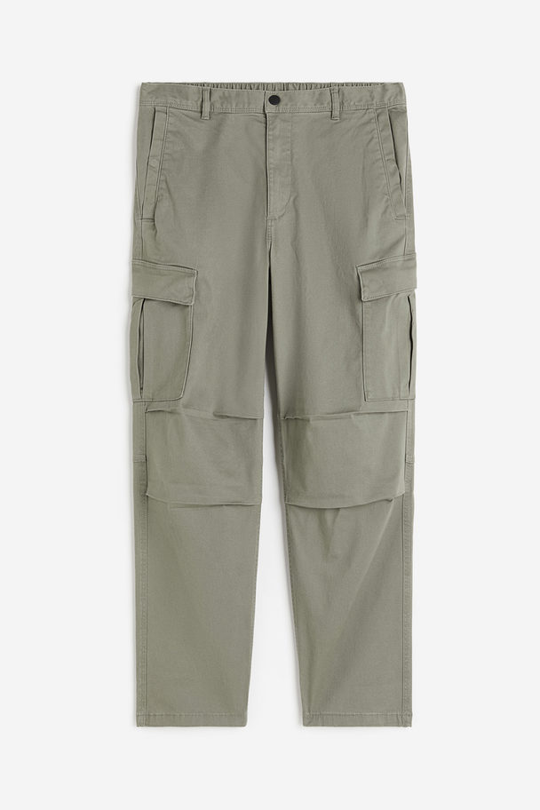 H&M Regular Fit Cargo Trousers Sage Green