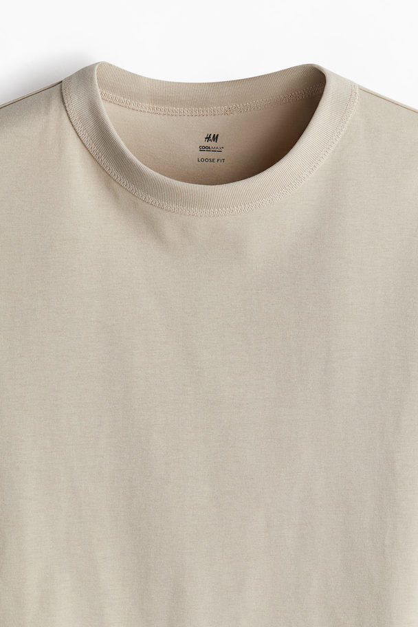 H&M T-shirt Van Coolmax® - Loose Fit Beige
