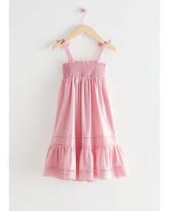 Pflanzlich gefärbtes Bandeau-Kleid für Kinder Rosa
