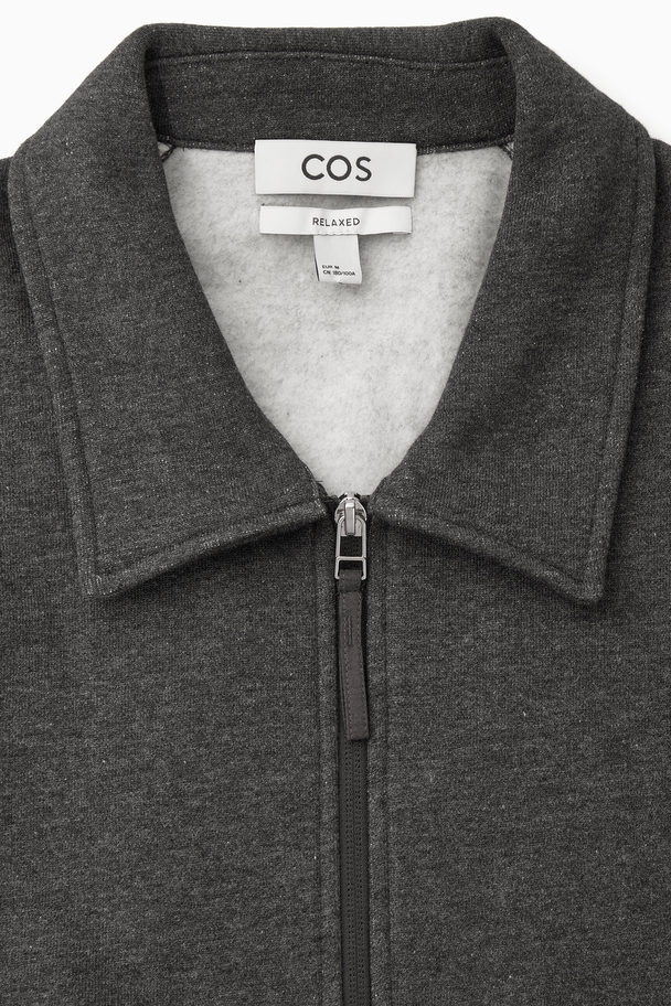 COS Collared Half-zip Sweatshirt Dark Grey