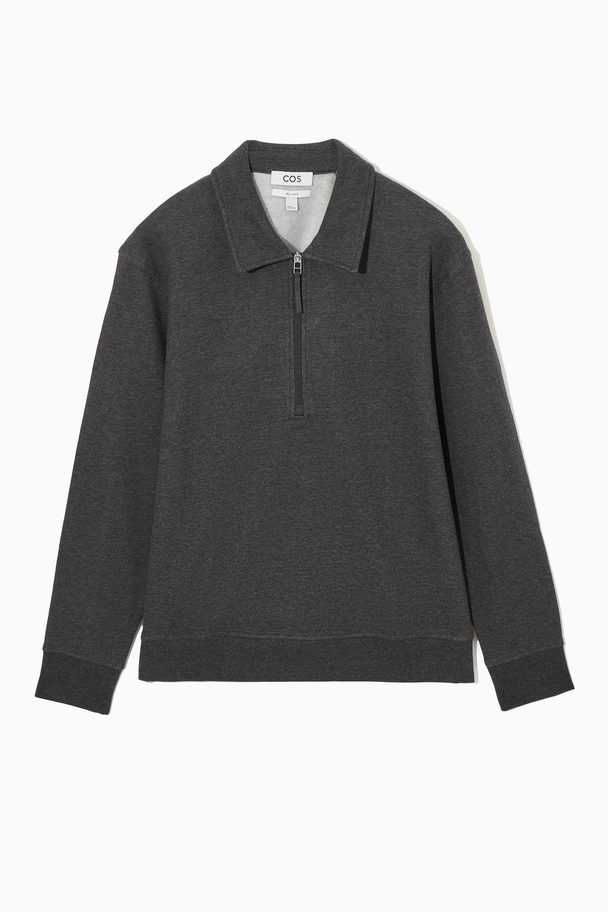 COS Collared Half-zip Sweatshirt Dark Grey