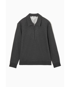 Collared Half-zip Sweatshirt Dark Grey