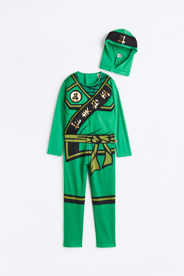 H&M Printed Fancy Dress Costume Bright Green/ninjago