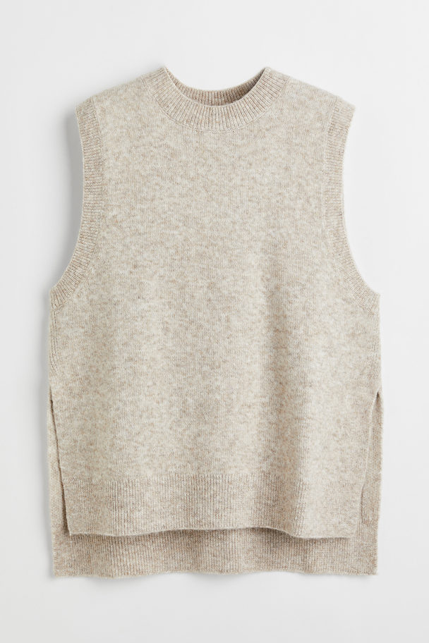 H&M Knitted Sweater Vest Beige Marl