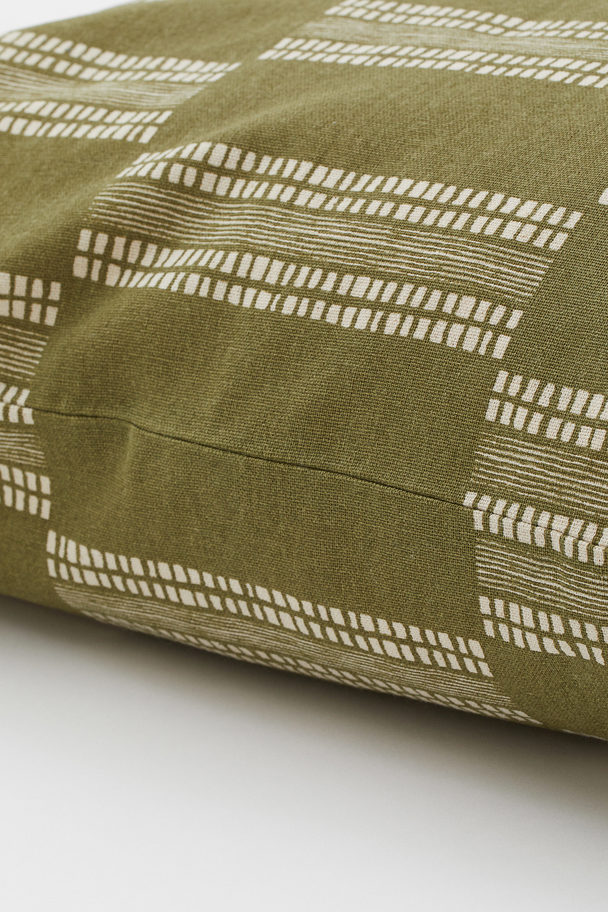 H&M HOME Patterned Cushion Cover Khaki Green/patterned