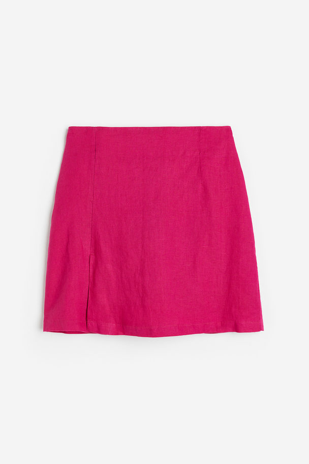 H&M Linen Skirt Cerise