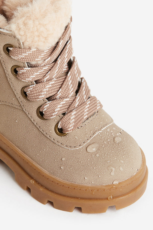 H&M Waterproof Lace-up Boots Mole