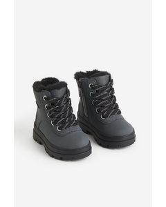 Waterproof Lace-up Boots Dark Grey