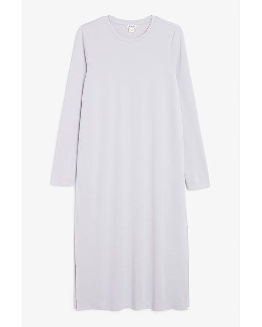 Monki Long Sleeve Midi Dress Lilac