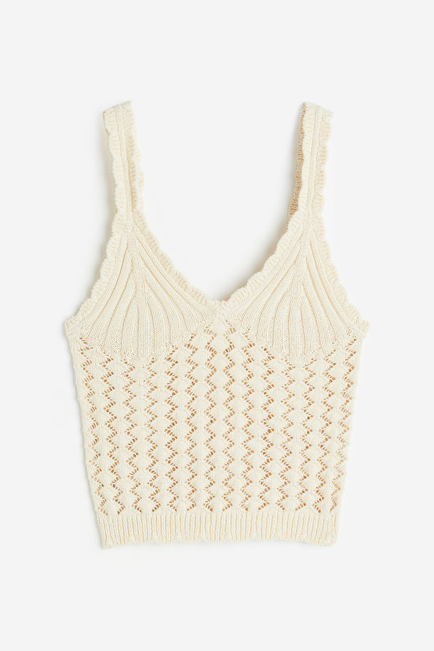 H&M Crochet-look Vest Top Cream