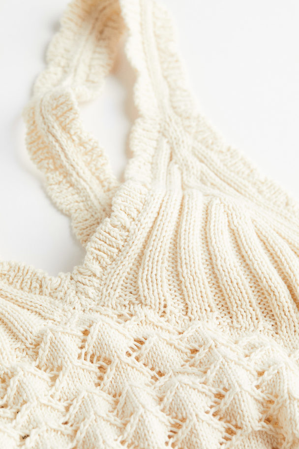 H&M Crochet-look Vest Top Cream