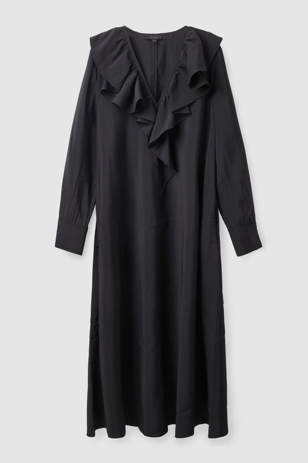COS Ruffled Maxi Dress Black