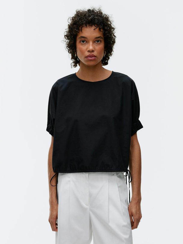 ARKET Puff-sleeve Top Black