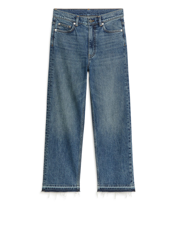 ARKET Rose Cropped Straight Stretch Jeans Washed Blue