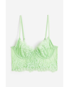 Non-padded Lace Bustier Light Green