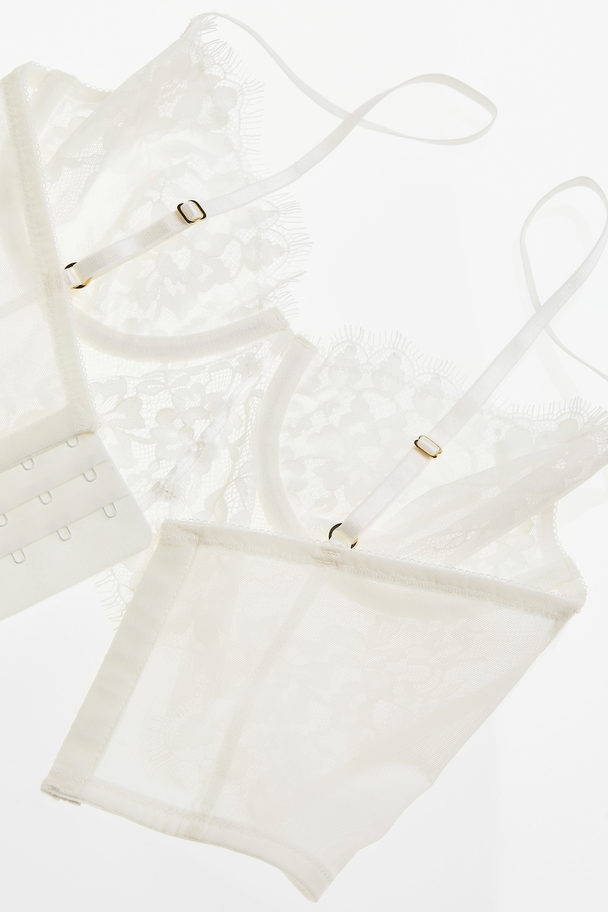 H&M Non-padded Lace Bustier White