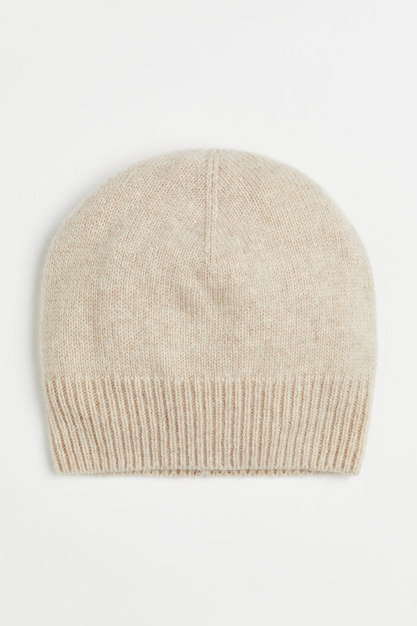 H&M Knitted Cashmere Hat Beige