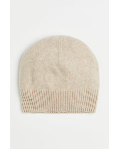 Knitted Cashmere Hat Beige