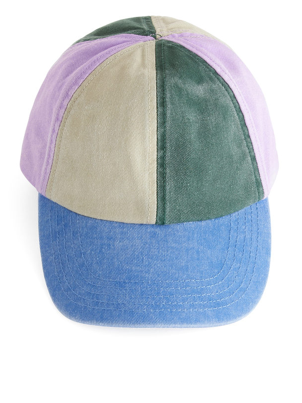 ARKET Cap aus Twill mit Blockstreifen Blau/Farbblöcke