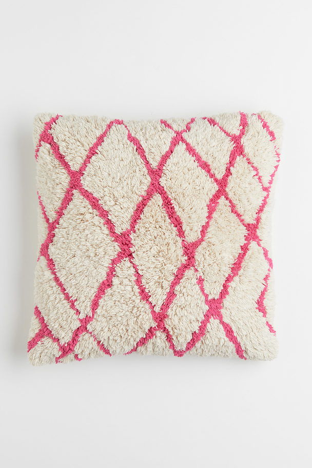 H&M HOME Tufted Cushion Cover Light Beige/pink