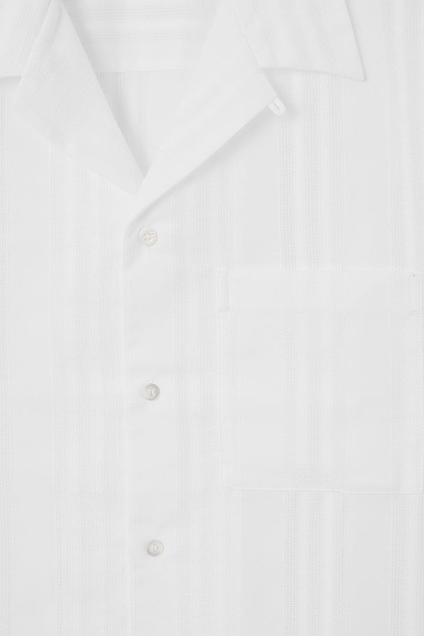 COS Striped Short-sleeved Shirt White