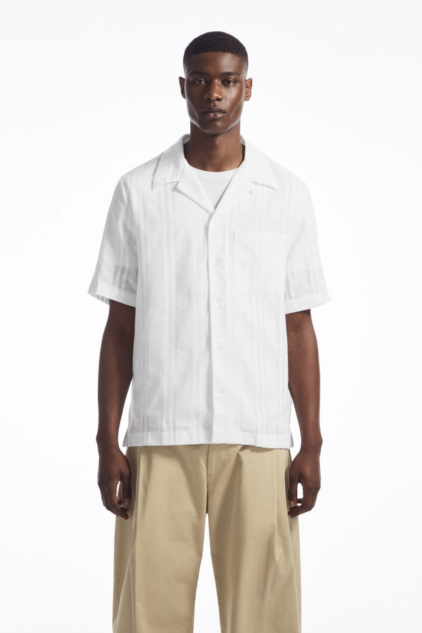 COS Striped Short-sleeved Shirt White